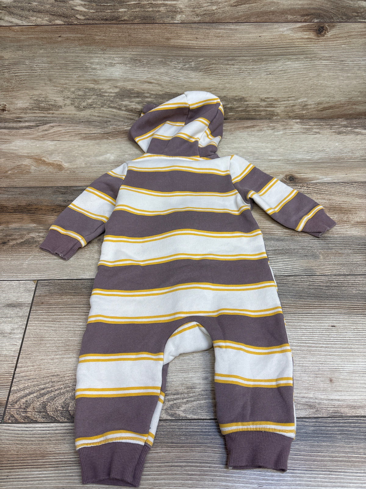 Carter's Striped Hooded Coverall Brown sz 6m