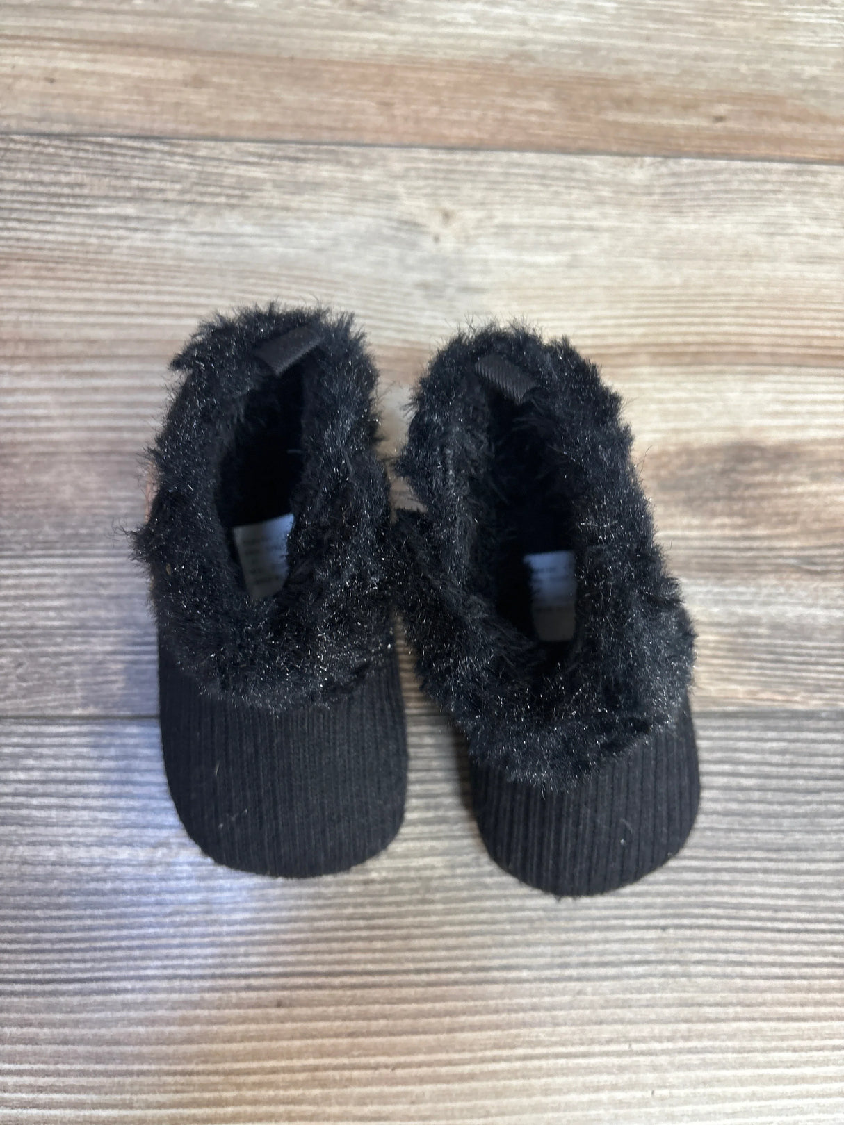 Faux Fur Cuff Baby Booties Black sz 1/2c
