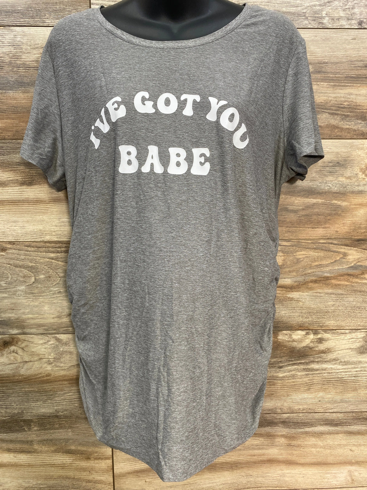 Time & Tru Maternity I've Got You Babe Shirt Grey sz XL