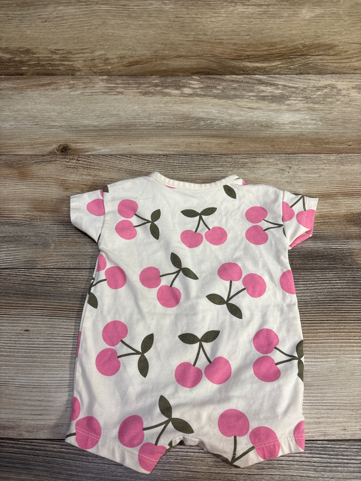 Cat & Jack Cherry Print Shortie Romper Ivory sz 0-3m