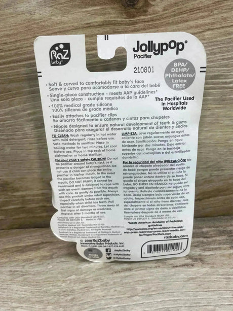 NEW Raz Baby JollyPop Pacifiers 2Pk sz 3m+ - Me n Mommy To Be