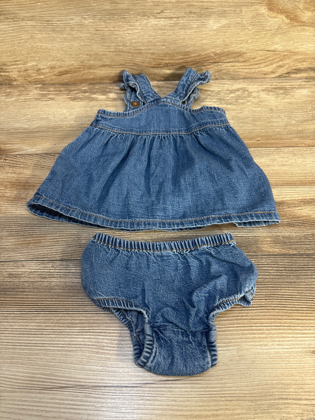 Baby Gap 2pc Denim Dress & Bloomers Set Blue sz 0-3