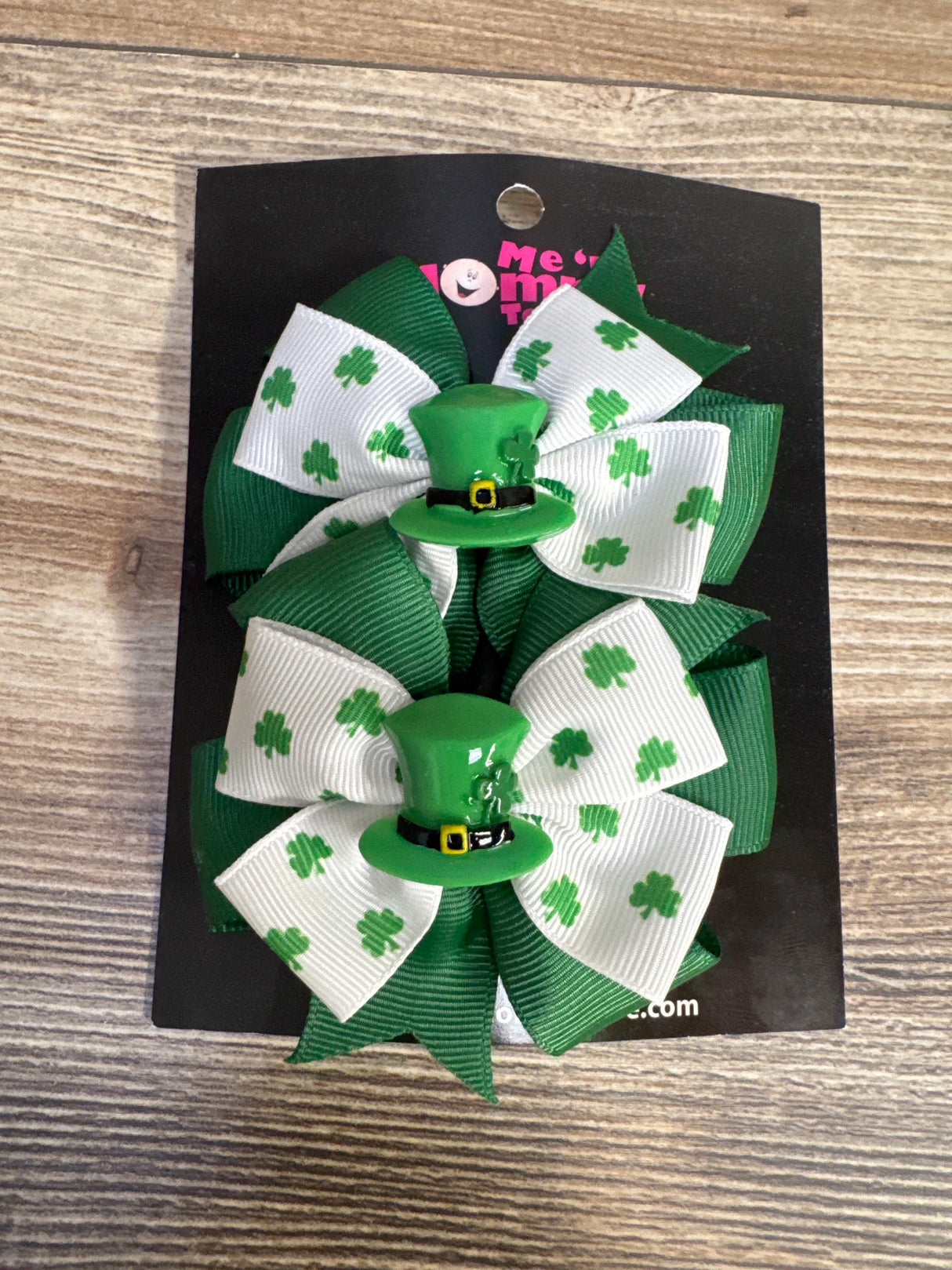 NEW St. Patrick's Day Bows w/ Applique, 2Pk - Me n Mommy To Be