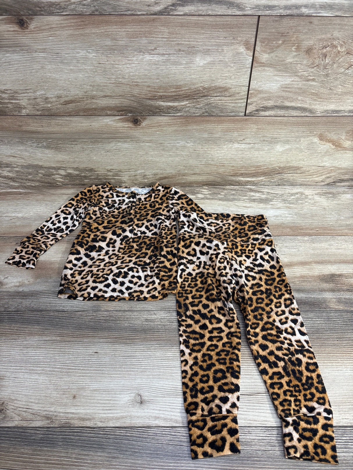 Lou Lou & Company Leopard Miles Top + Bottoms Brown sz 12-24m