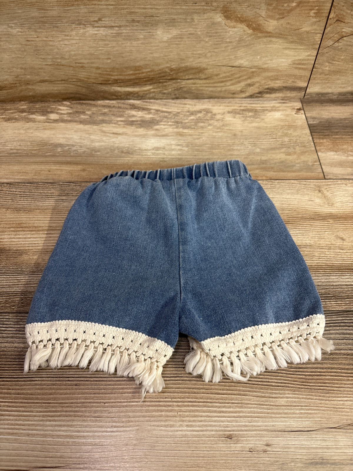 Tassel Trim Pull-On Denim Shorts Blue sz 12-18m