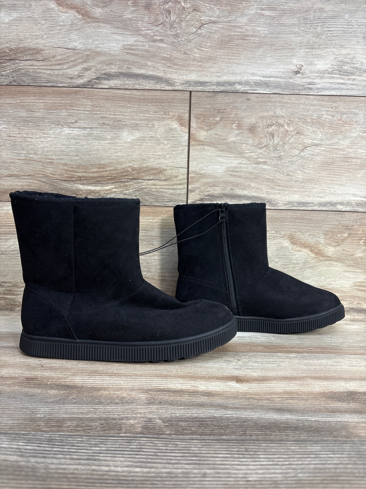 NEW Cat & Jack Arlo Faux Fur Lined Booties Black sz 4Y