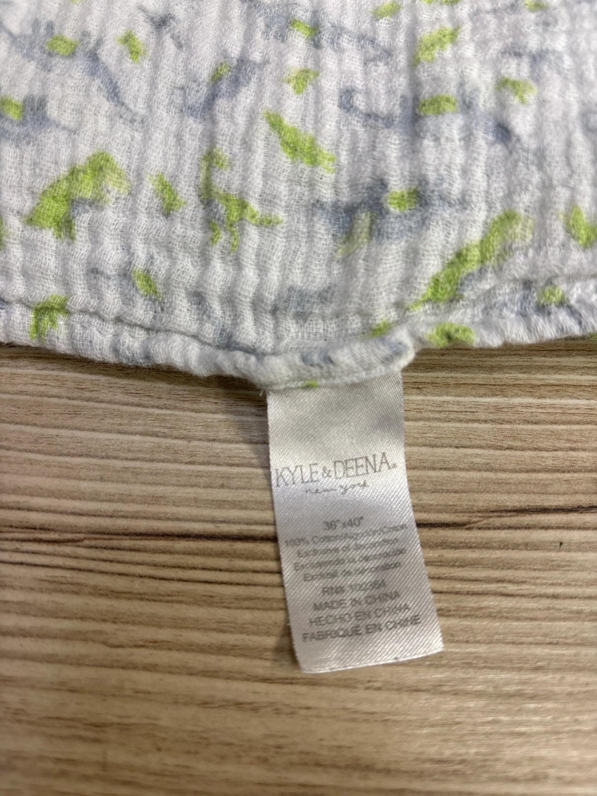 Kyle & Deena Muslin Swaddle Blanket Dino Print