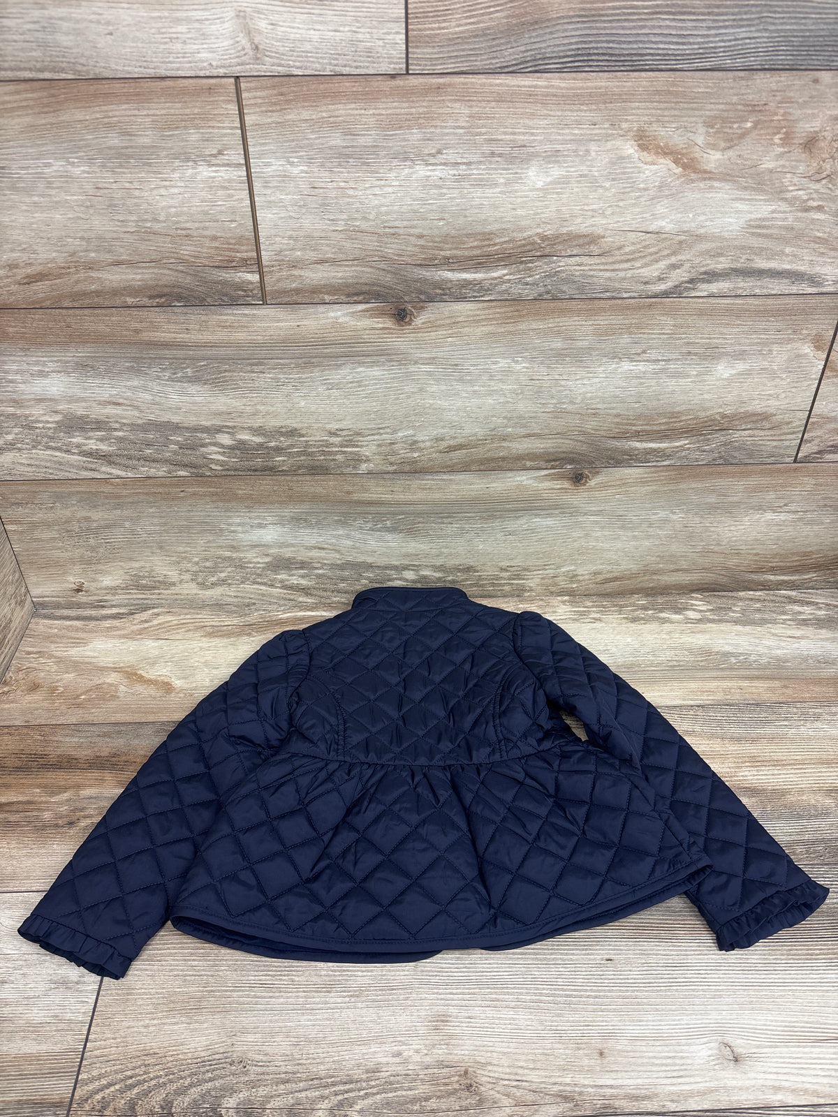Janie & Jack Quilted Peplum Barn Jacket Navy sz 3-4T