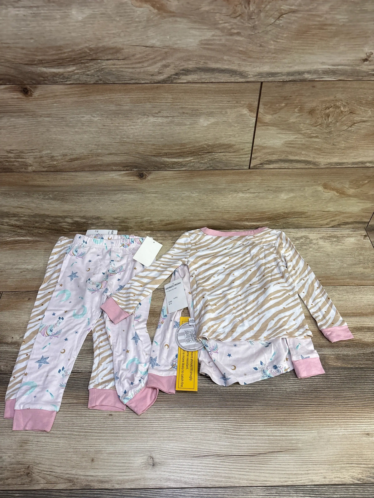 NEW Sleep On It 4pc Bamboo Pajama Set Pink sz 24m