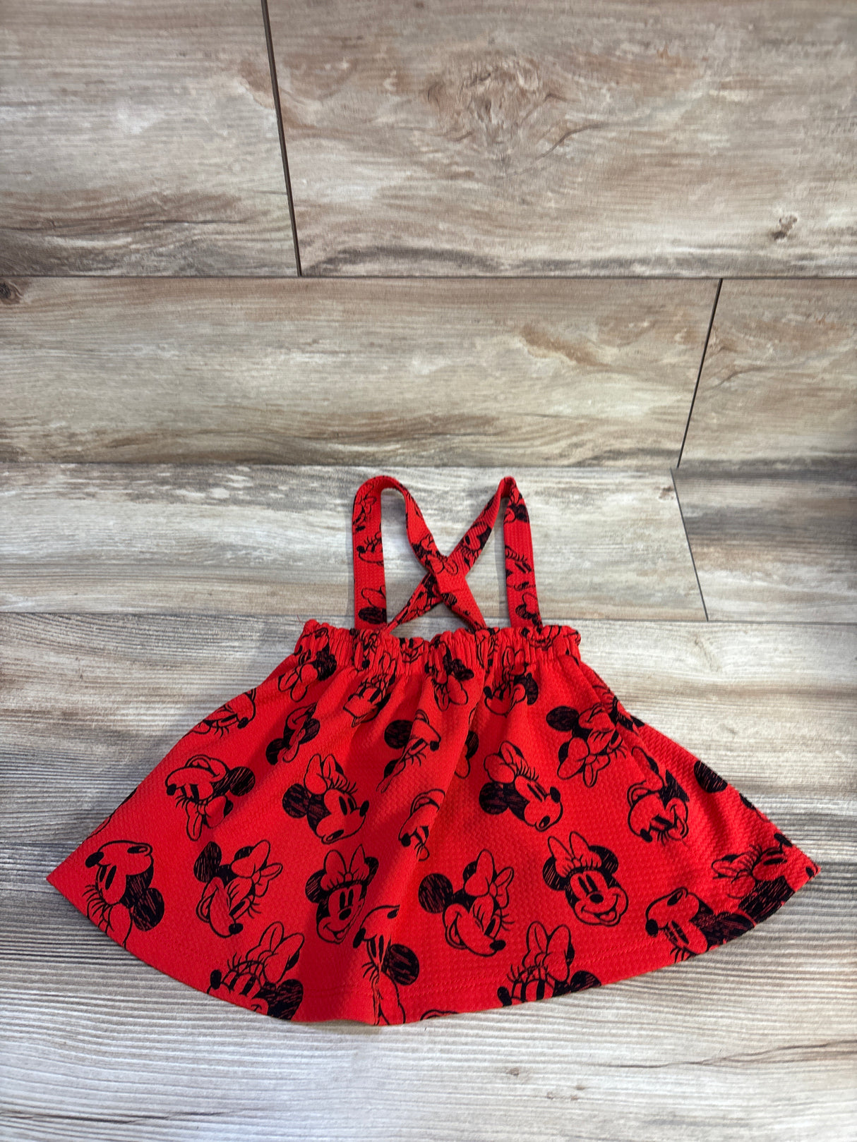 Disney Junior Minnie Mouse Suspender Skirtall Red sz 2T