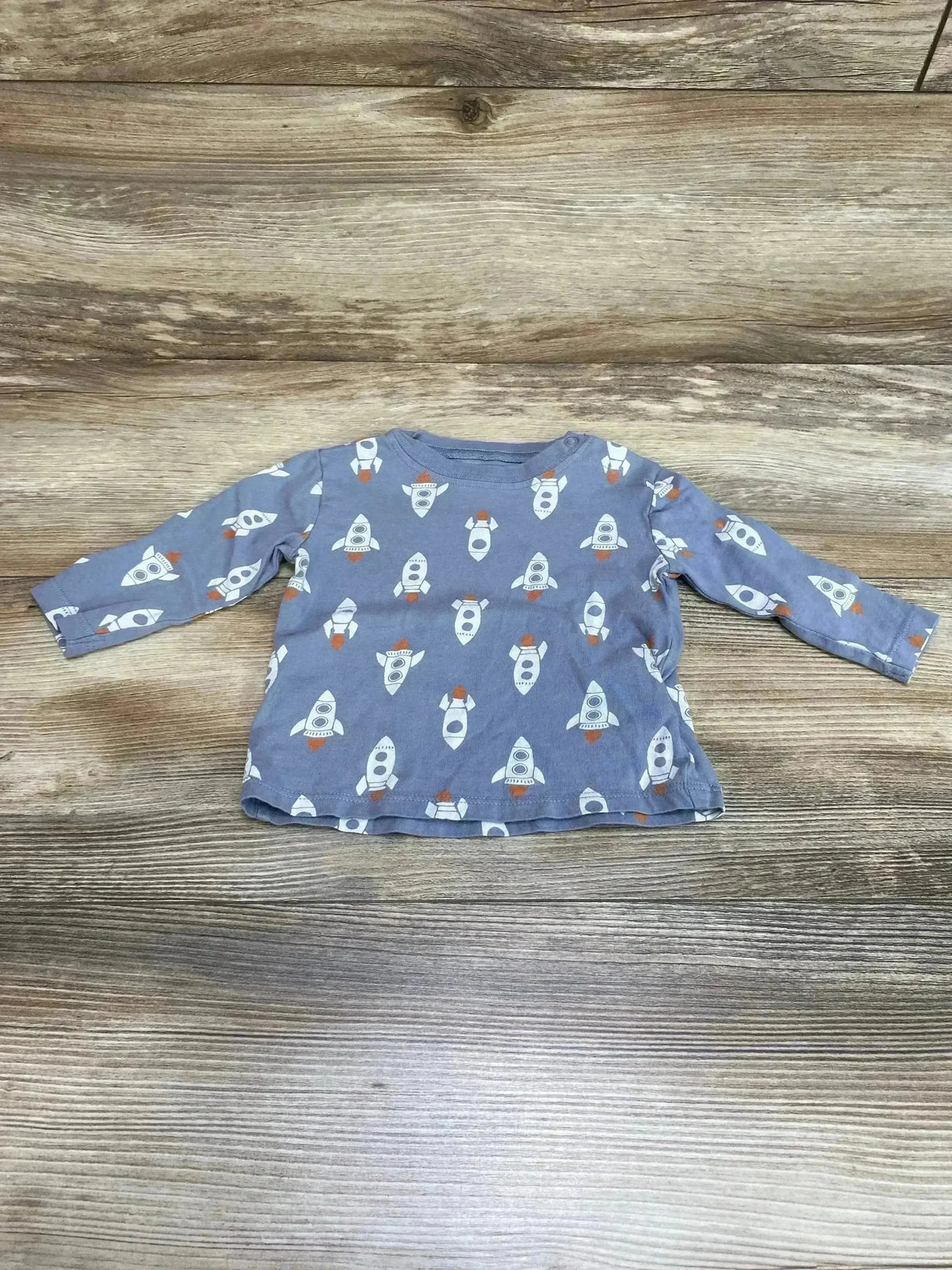 Mighty Goods Rocket Print Shirt Grey sz 3m - Me n Mommy To Be