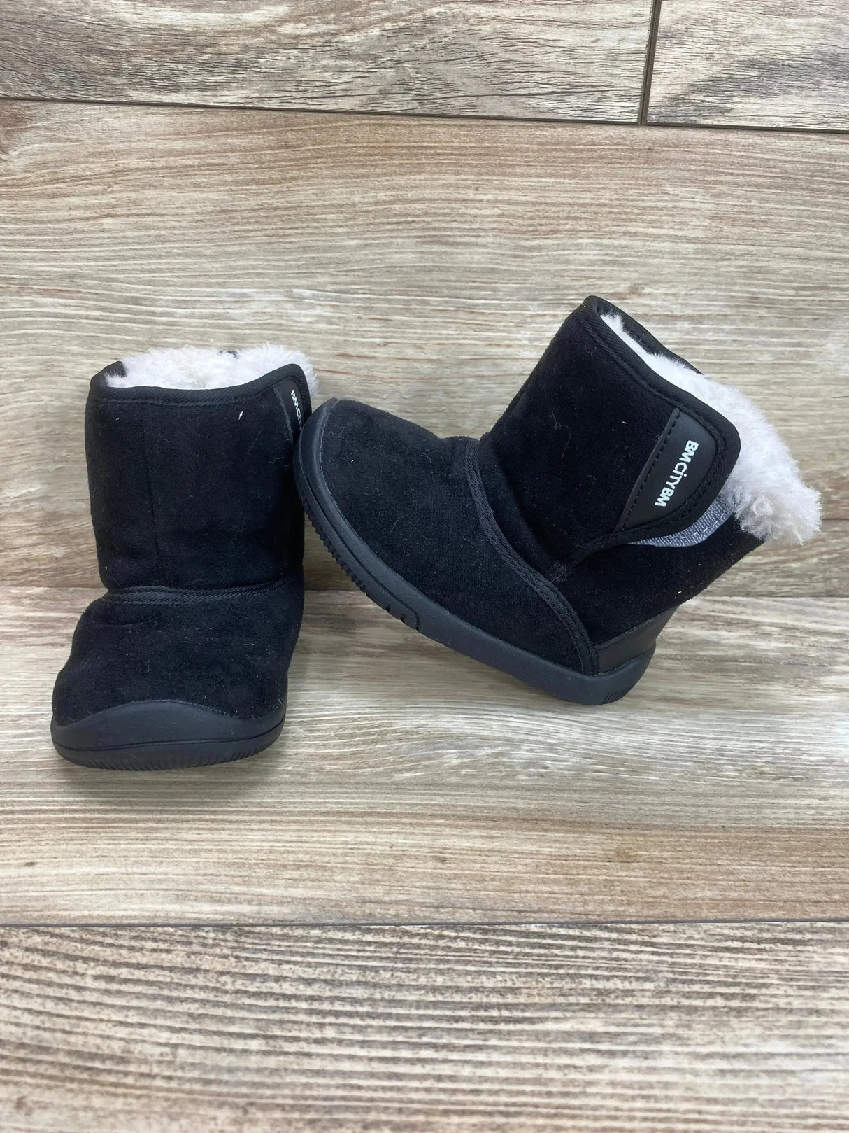 BMCiTYBM Winter Fur Lined Baby Snow Boots Black Sz 7c - Me n Mommy To Be