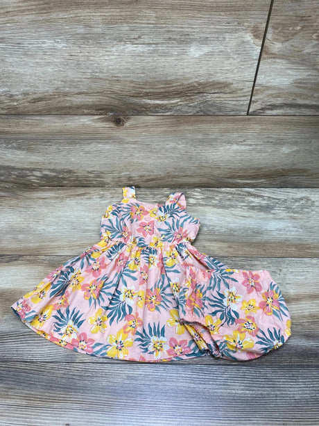 Little Lass Tropical Dress & Bloomers Coral sz 3-6m - Me n Mommy To Be