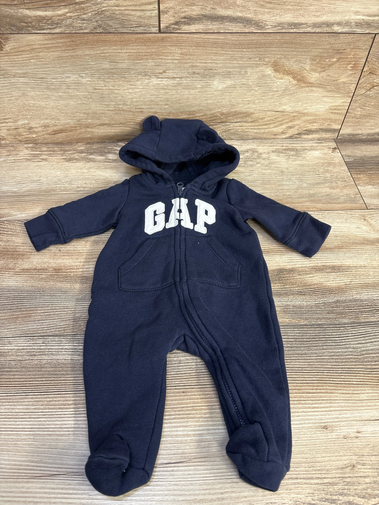 Baby Gap Logo Hooded Coverall Navy sz Newborn - Me n Mommy To Be