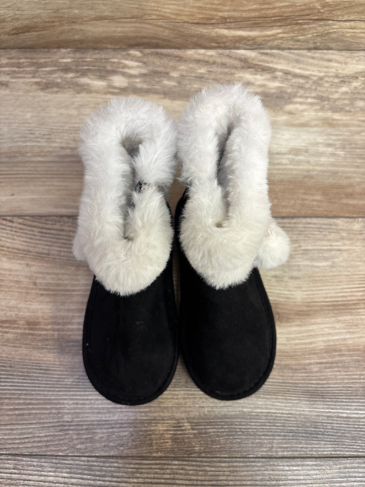 Michael Kors Faux Fur Suede Pom Pom Boots Black sz 7c