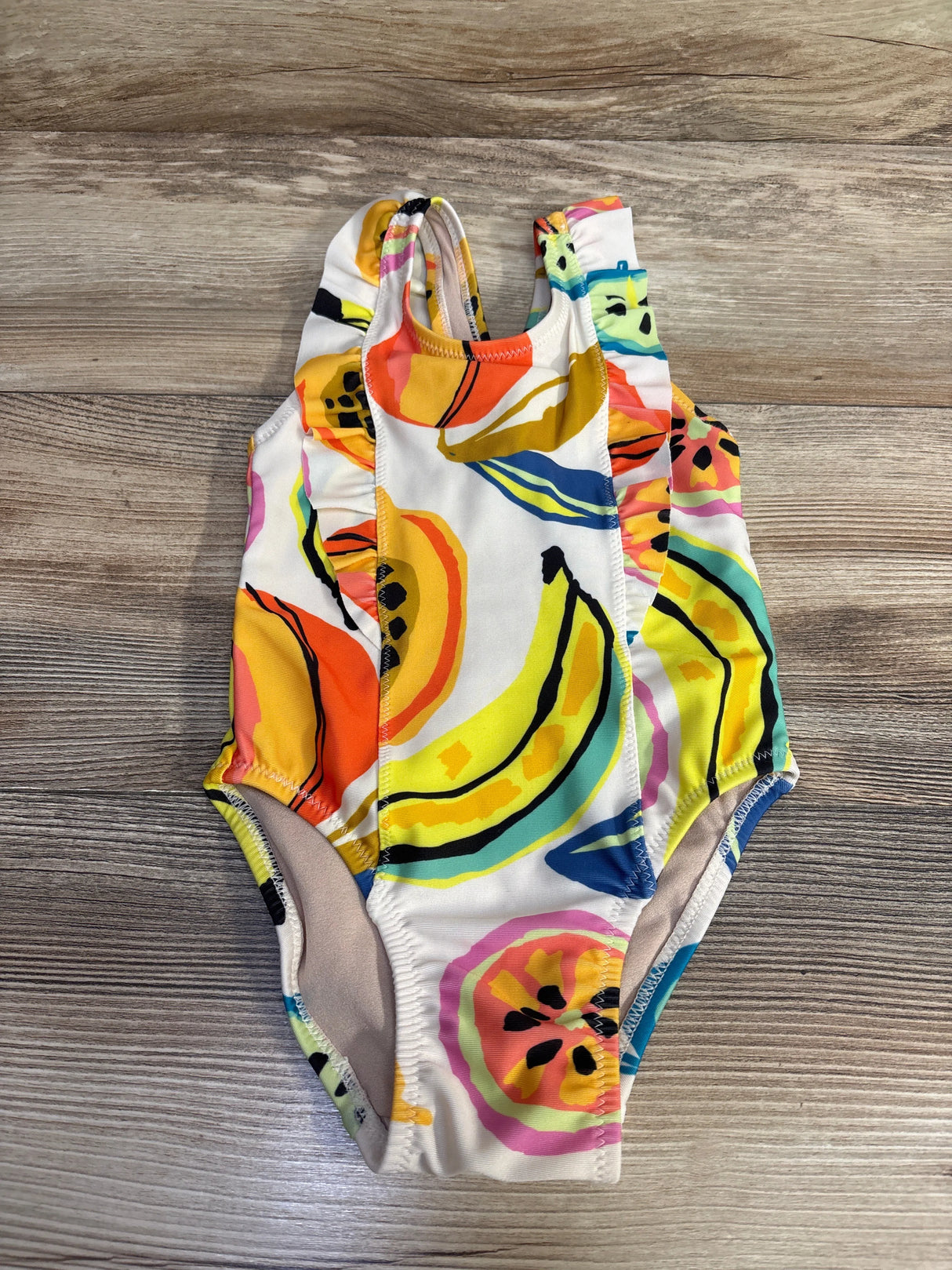 TEA 1pc Fruit Print Ruffle Swimsuit White sz 12-18m - Me n Mommy To Be