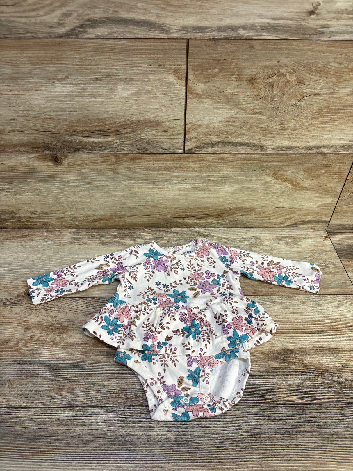 Carter's Floral Skirted Bodysuit Ivory sz 6m