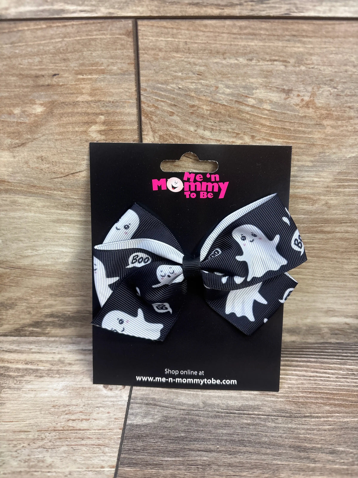 NEW Ghost Print Hair Bow Black