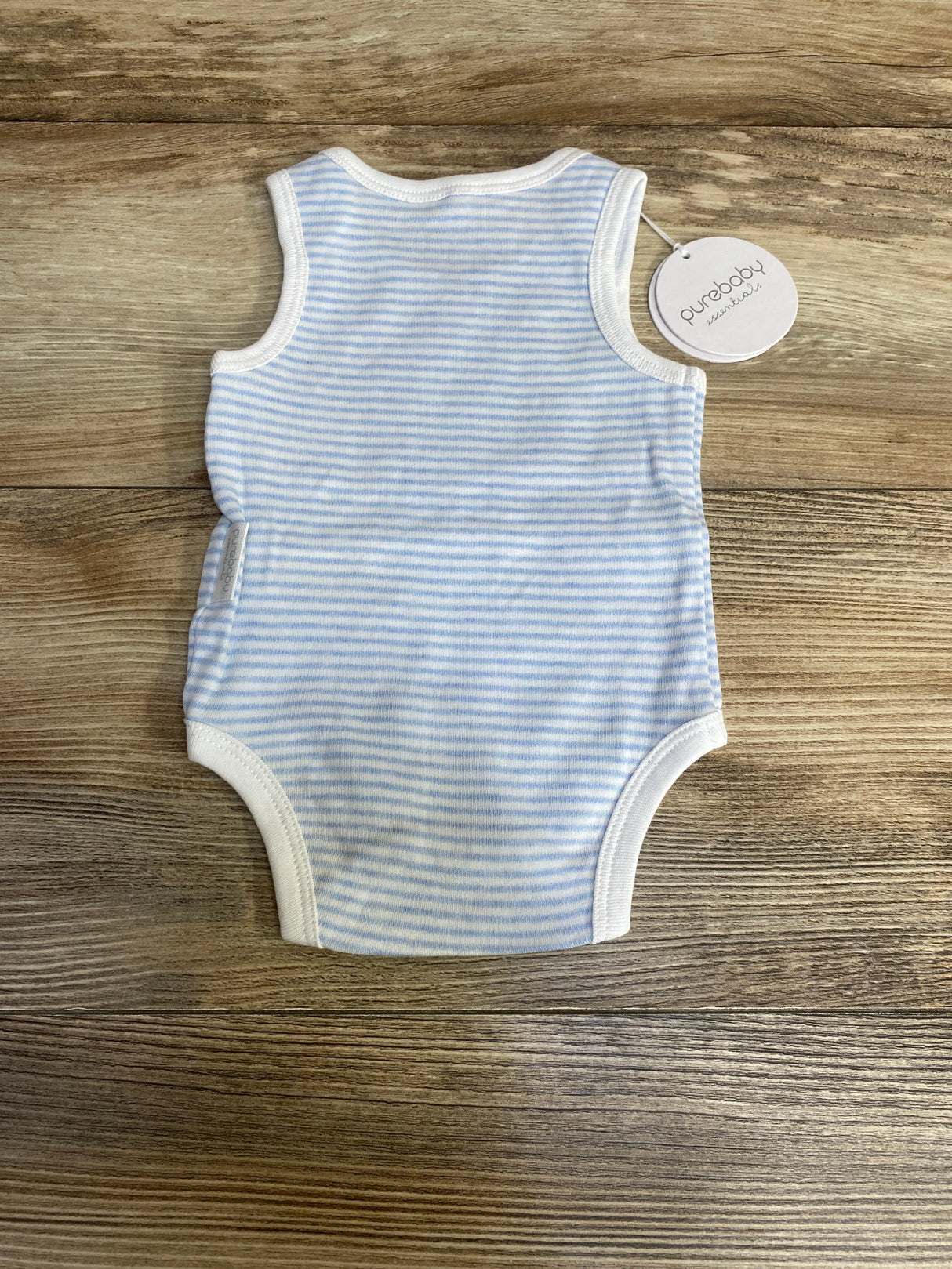 NEW Purebaby Striped Bodysuit Blue sz 0-3m - Me n Mommy To Be