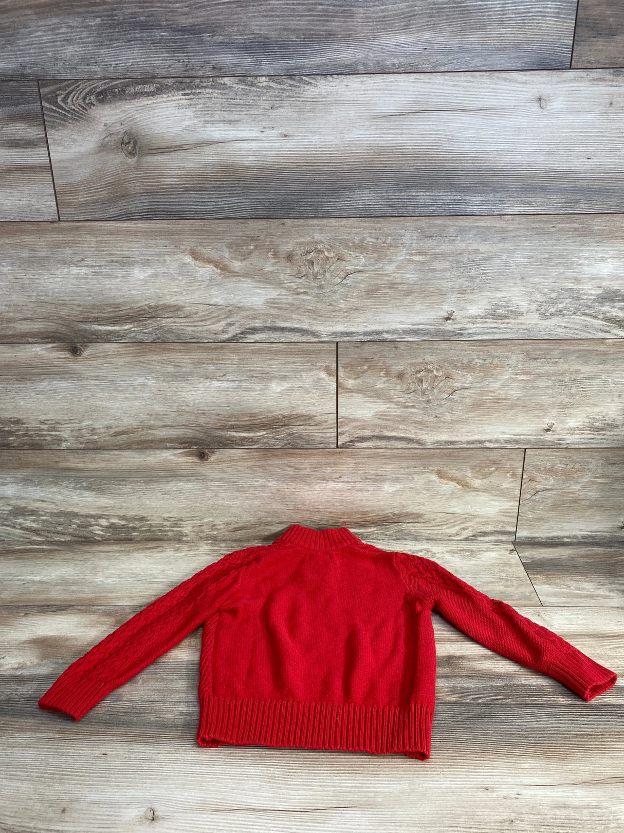 Cat & Jack Cable Henley Knit Sweater Red sz 5T
