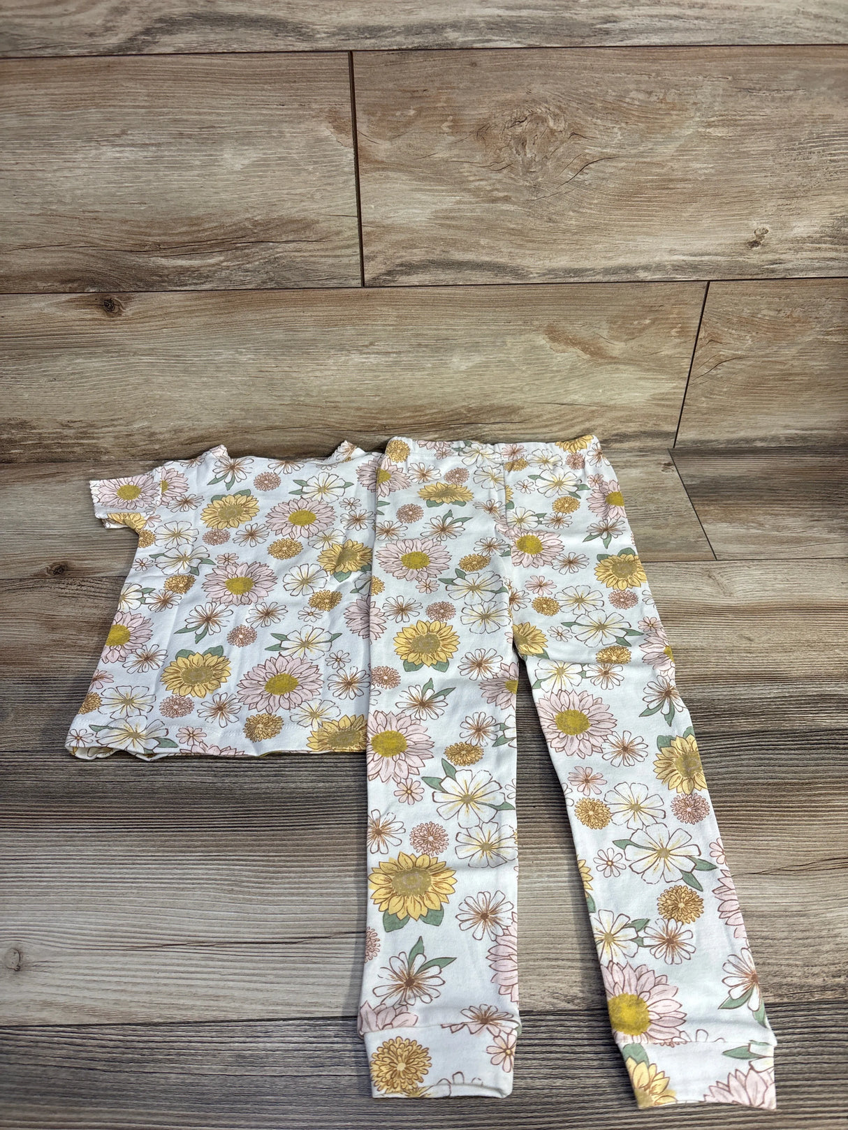 NEW Chick Pea Organic 2pc Pajama Set White sz 4T