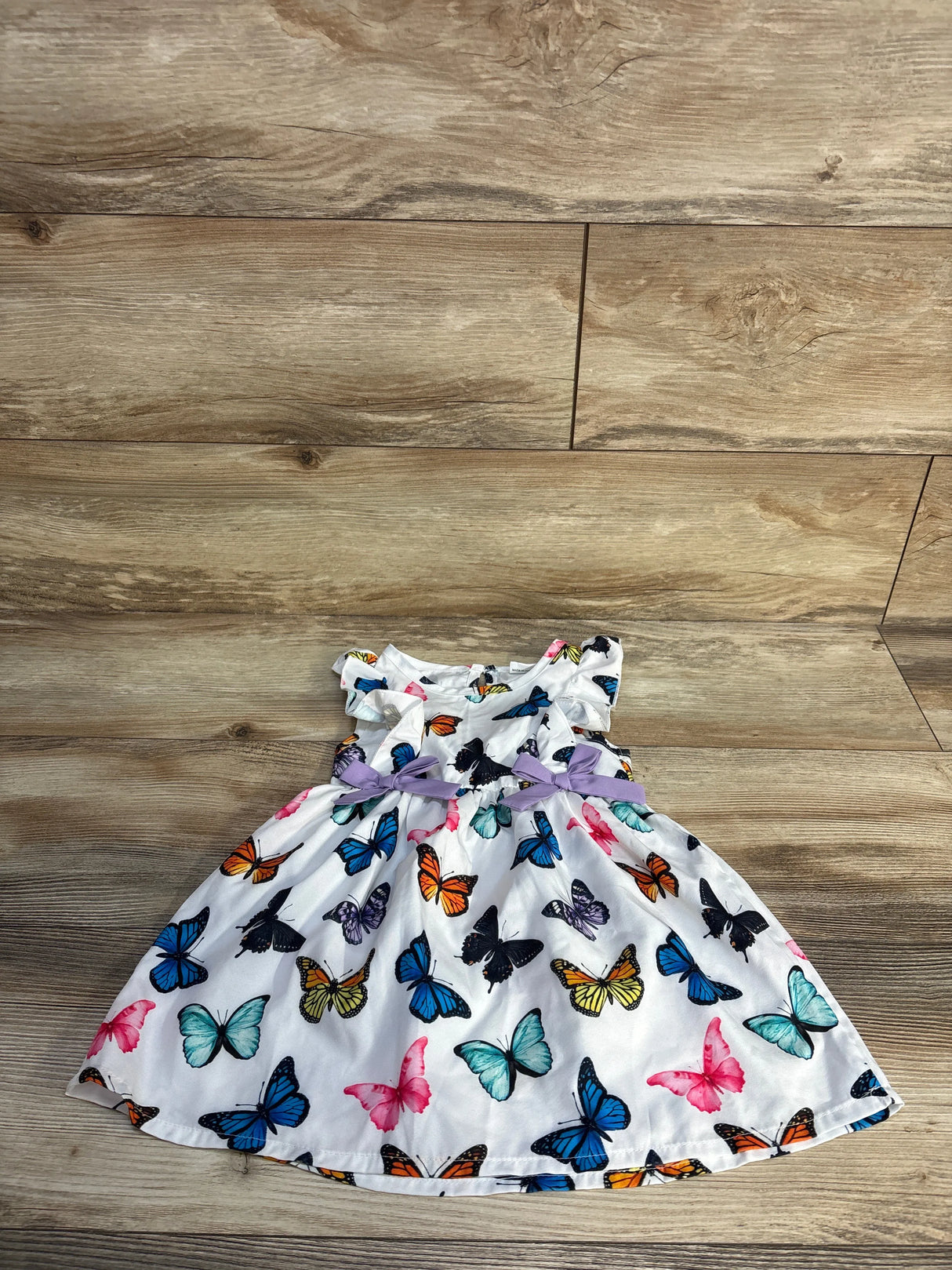 Shein Sleeveless Butterfly Dress White sz 18-24m