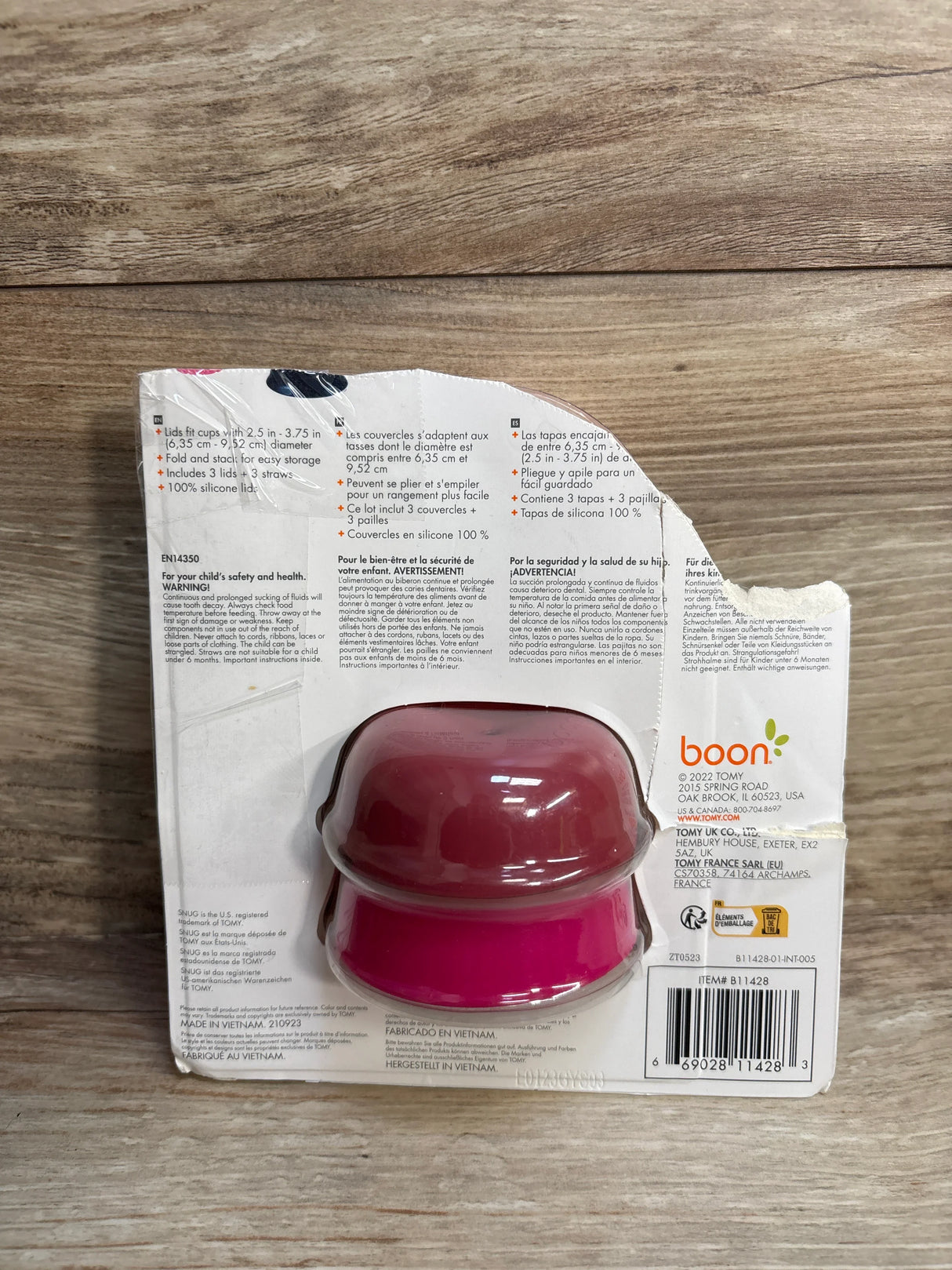 NEW Boon Snug Silicone Sippy Cup Lids & Straws 6pc Pink