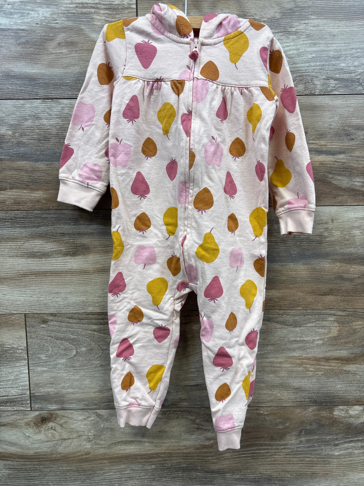 Carter's Fruit Print Hooded Coverall Pink sz 24m