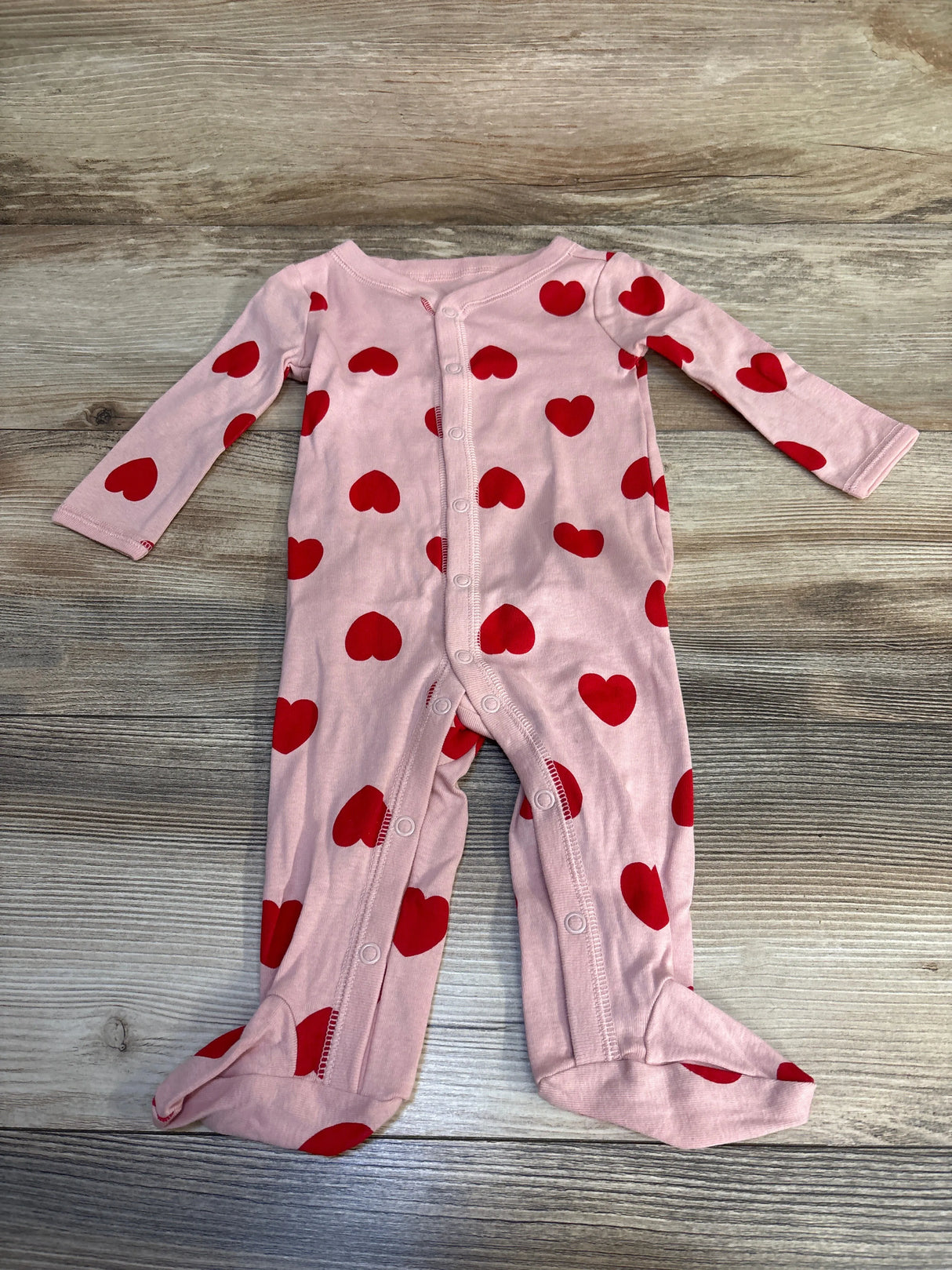 Carter's Heart Print Sleeper Pink sz 6m