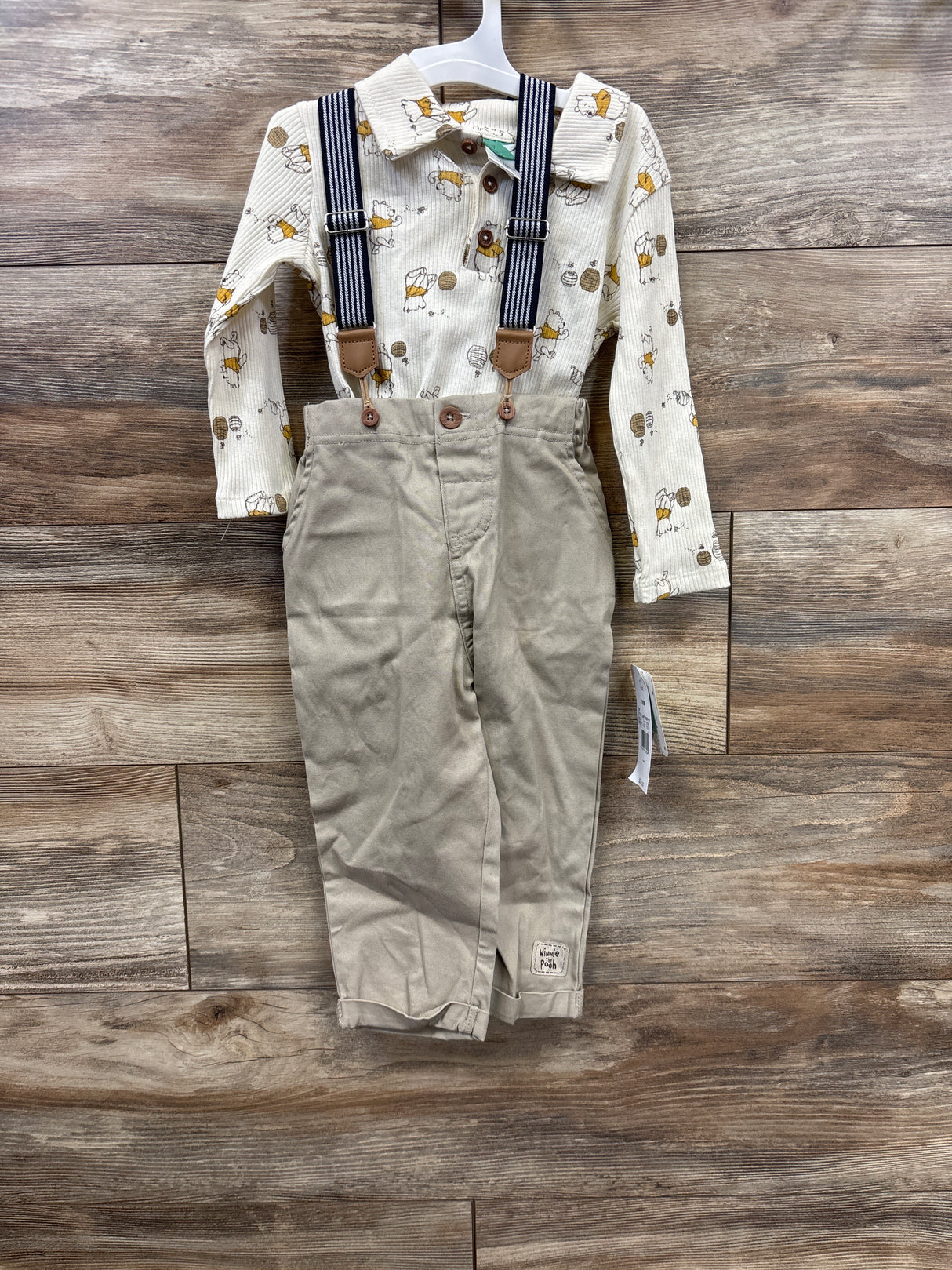 NEW Disney Baby 3pc Winnie The Pooh Suspender Set Beige sz 18m