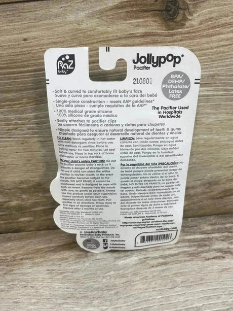 NEW Raz Baby JollyPop Pacifiers 2Pk sz 3m+ - Me n Mommy To Be