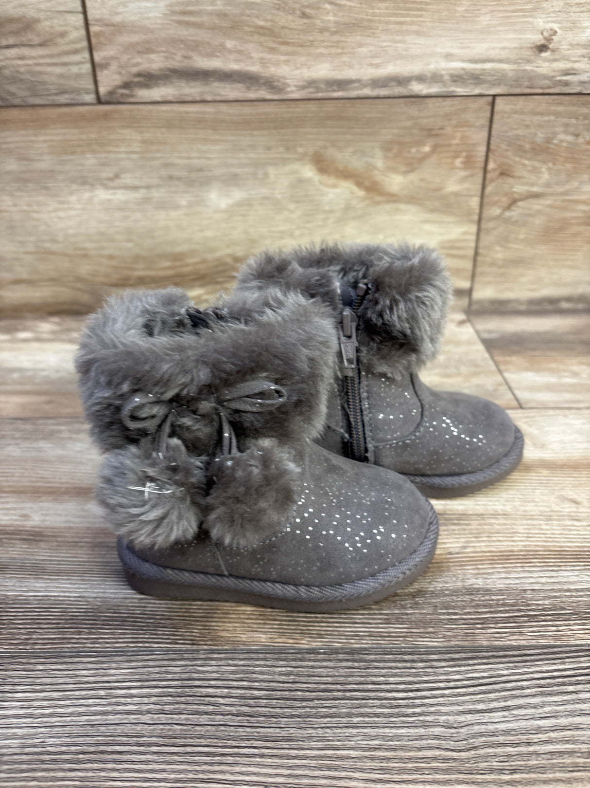 Jumping Beans Coco Easy Zip Boots Grey sz 5c