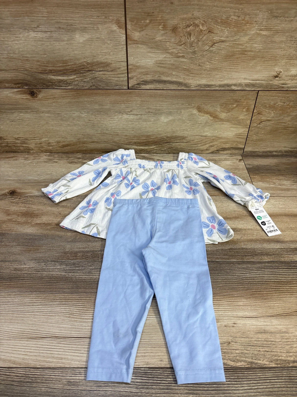 NEW Just One You 2pc Long Sleeve Shirt & Leggings Set White sz 12m