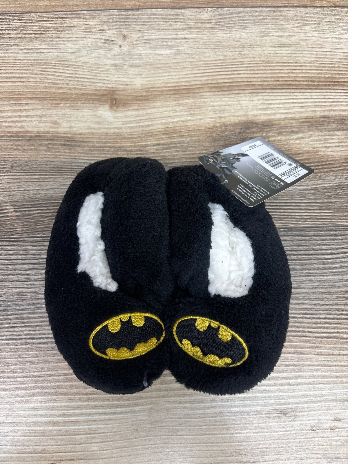 NEW DC Batman Snuggle Toes Plush Slippers Black sz 2-3T (5c)