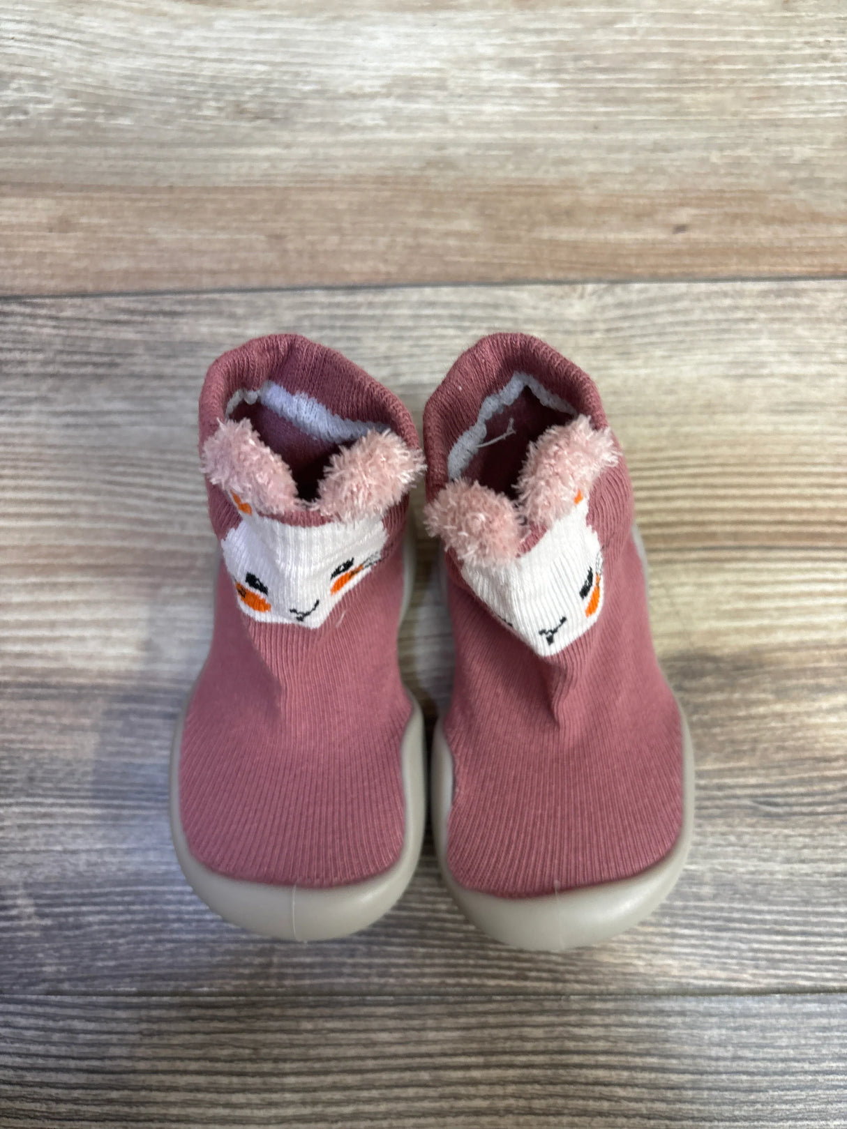 Tiny Explorings Bunny Sock Shoes Pink sz 2/3c