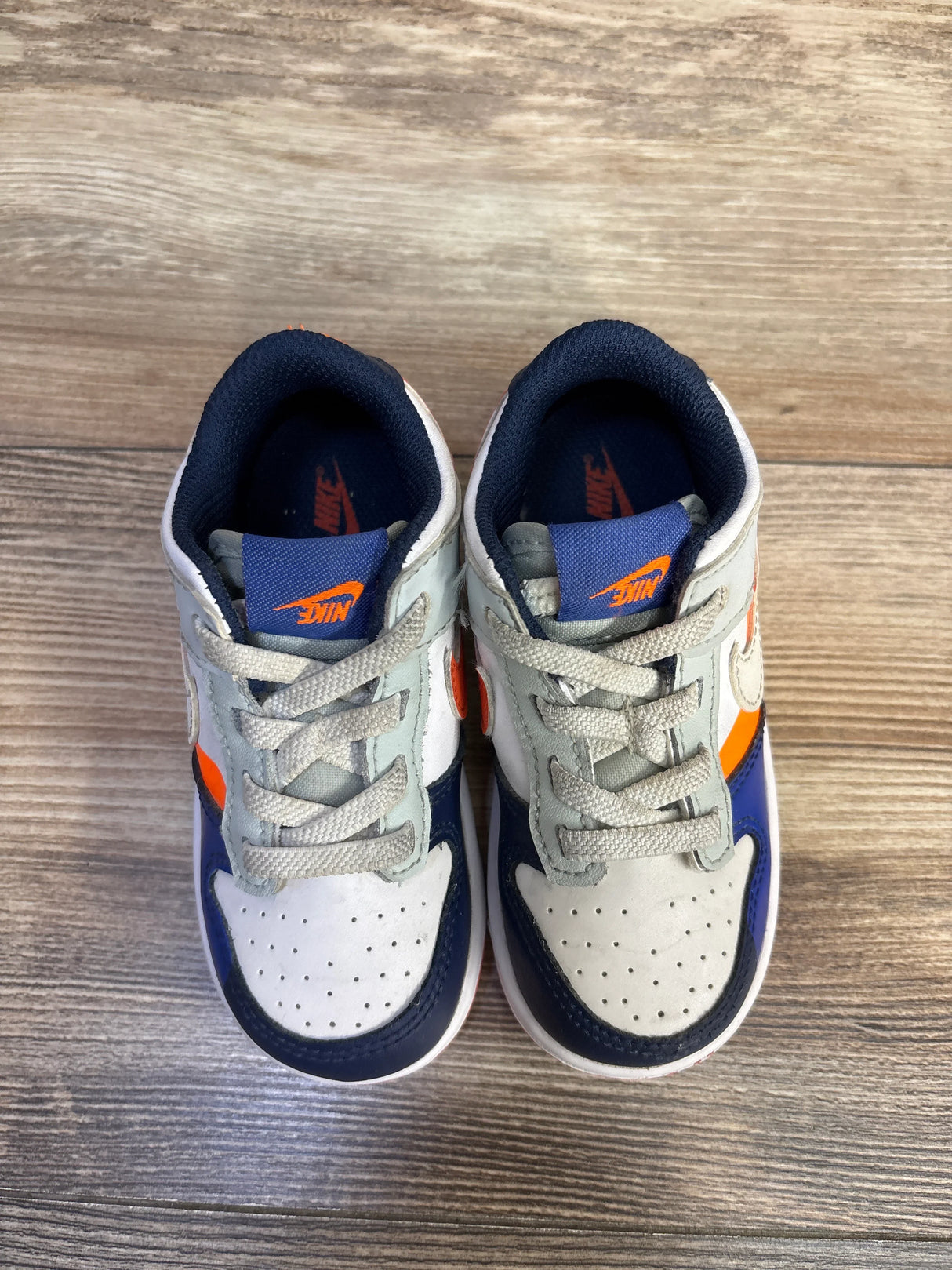 Nike Dunk Low SE TD White Light Silver Midnight Navy Sneakers sz 8c