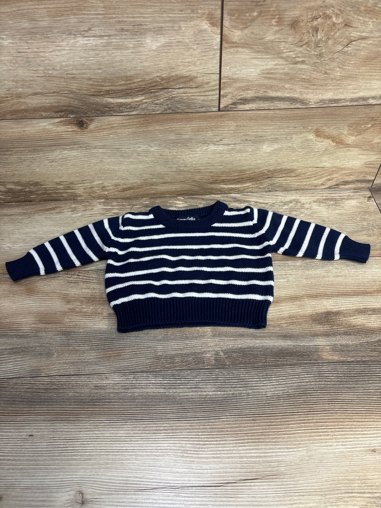 Happy Fella Striped Chunky Knit Sweater Navy sz 6-9m