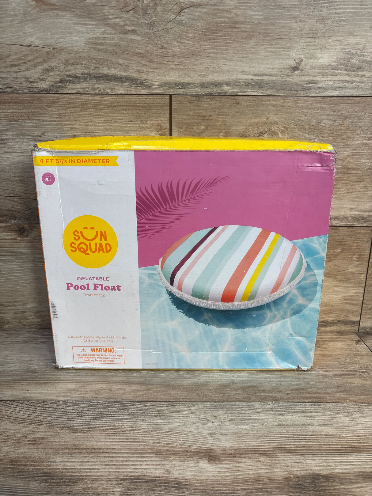 NEW Sun Squad Inflatable Pool Float Towel On Top