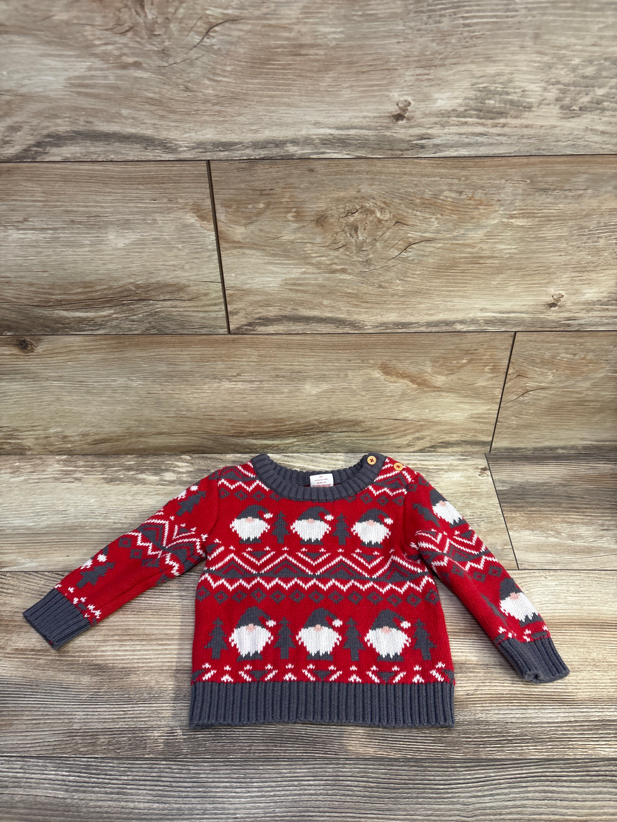 Holiday Time Gnome Sweater Red sz 18m