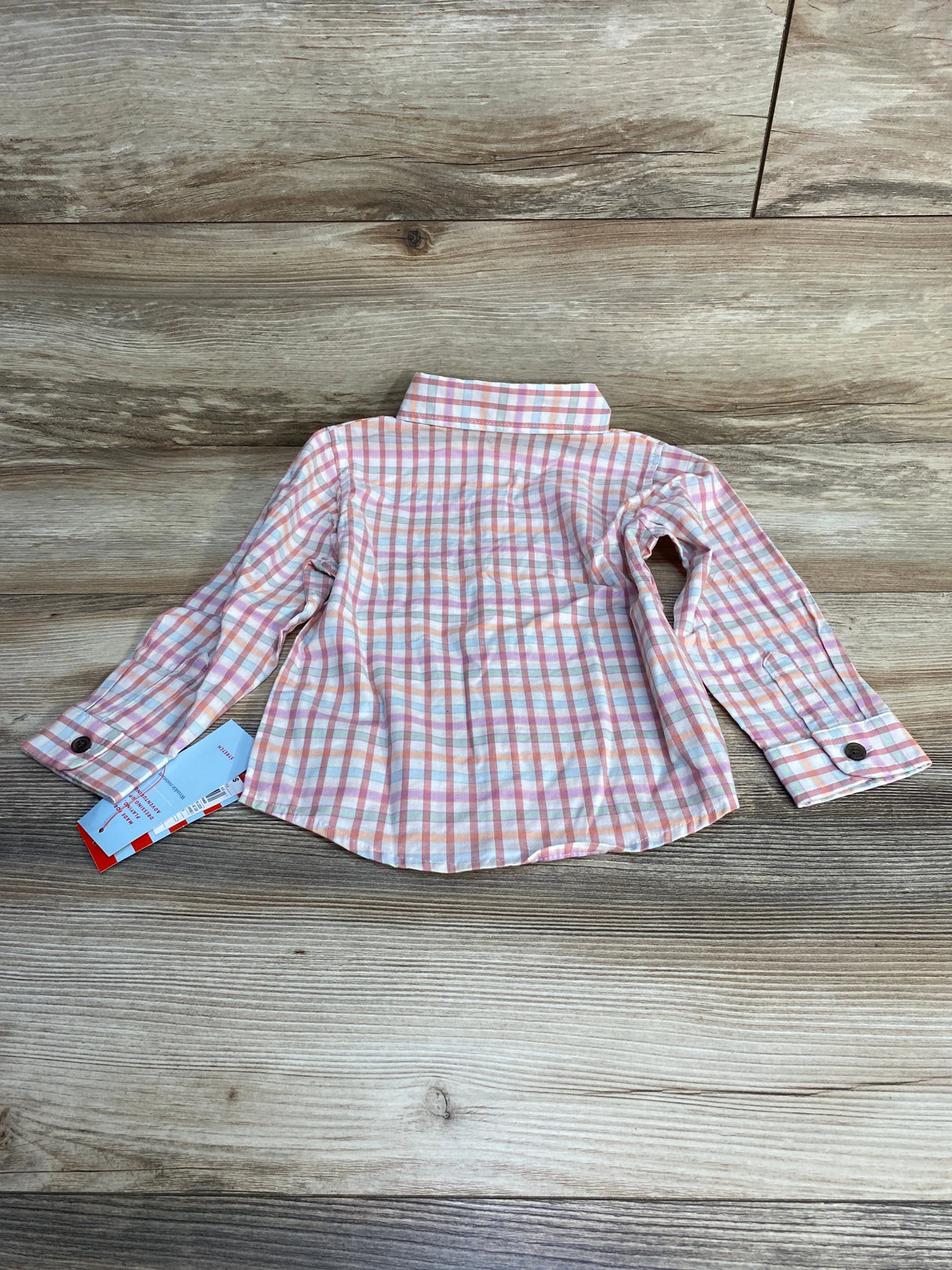 NEW Cat & Jack Plaid Button-Up Shirt Pink sz 3T - Me n Mommy To Be