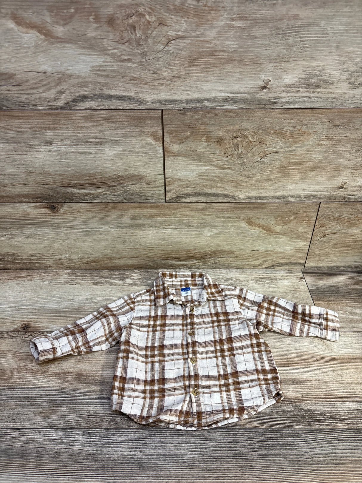 Old Navy Button Up Flannel Beige sz 6-12m