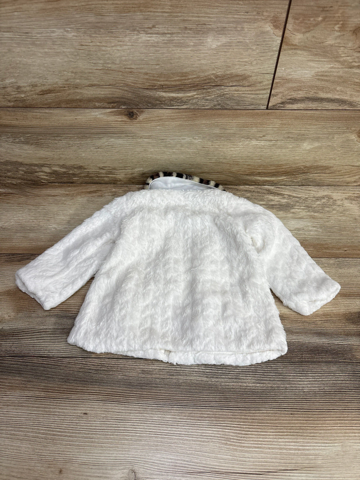Little Lass Faux Fur Full Zip Jacket White sz 12m