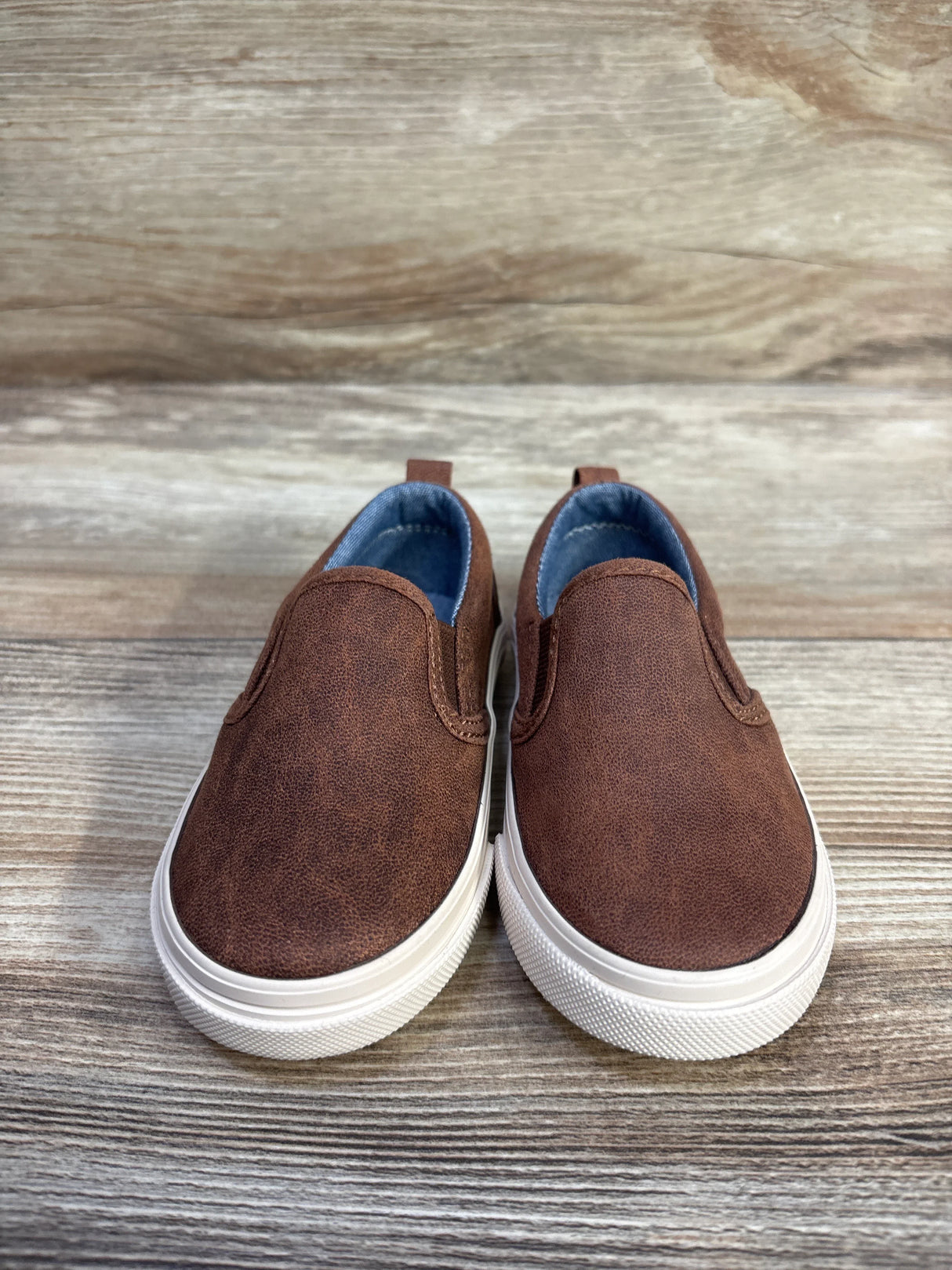 Old Navy Faux Leather Slip On Sneakers Brown sz 5c