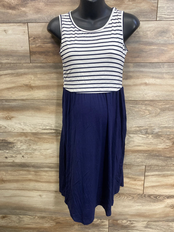 princess polly baby blue dress Striped Black and Gray Maternal America Maternity Ruched Dress (Gently Used  - Size Small) - Motherhood Closet