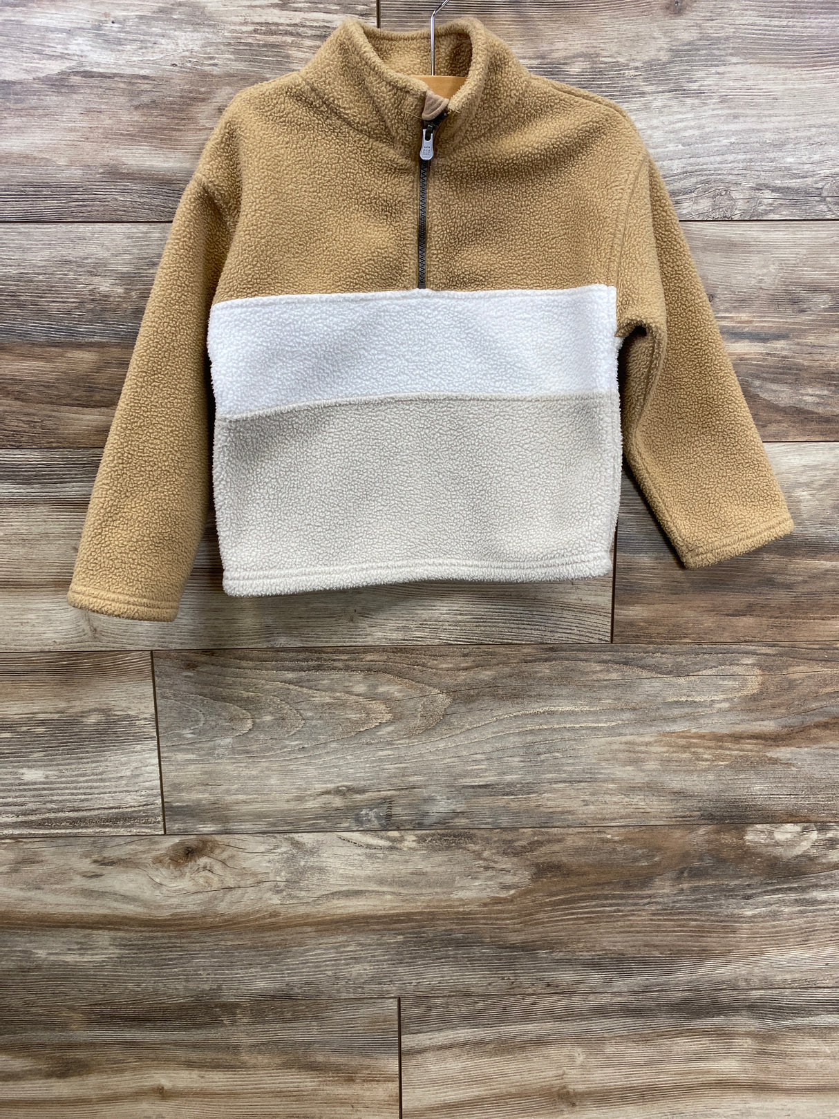 Baby Gap 1/4 Zip Fleece Jacket Tan sz 5T