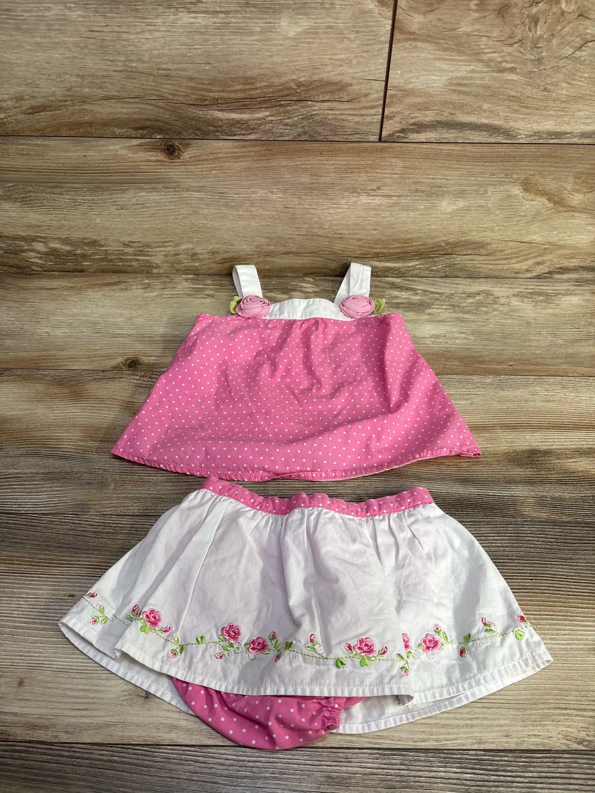 Gymboree 2pc Polka Dot Tank Top & Skort Set Pink sz 2T