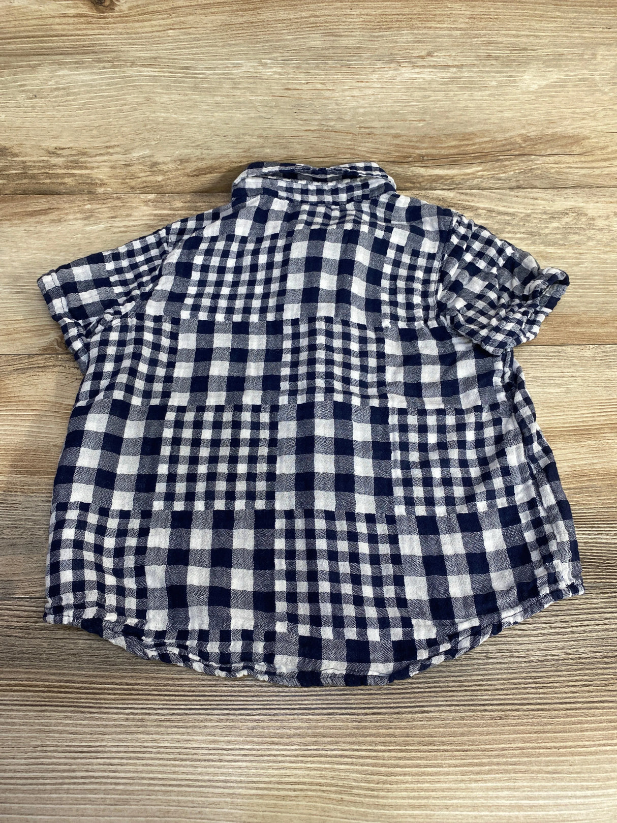 Old Navy Plaid Button-Up Shirt Navy sz 4T - Me n Mommy To Be