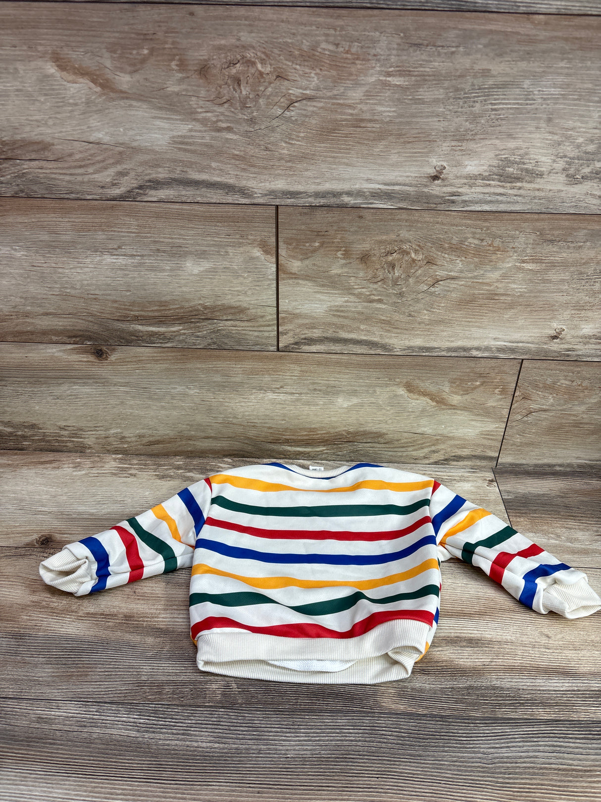 Shein Striped Pullover Sweatshirt Cream sz 12-18m