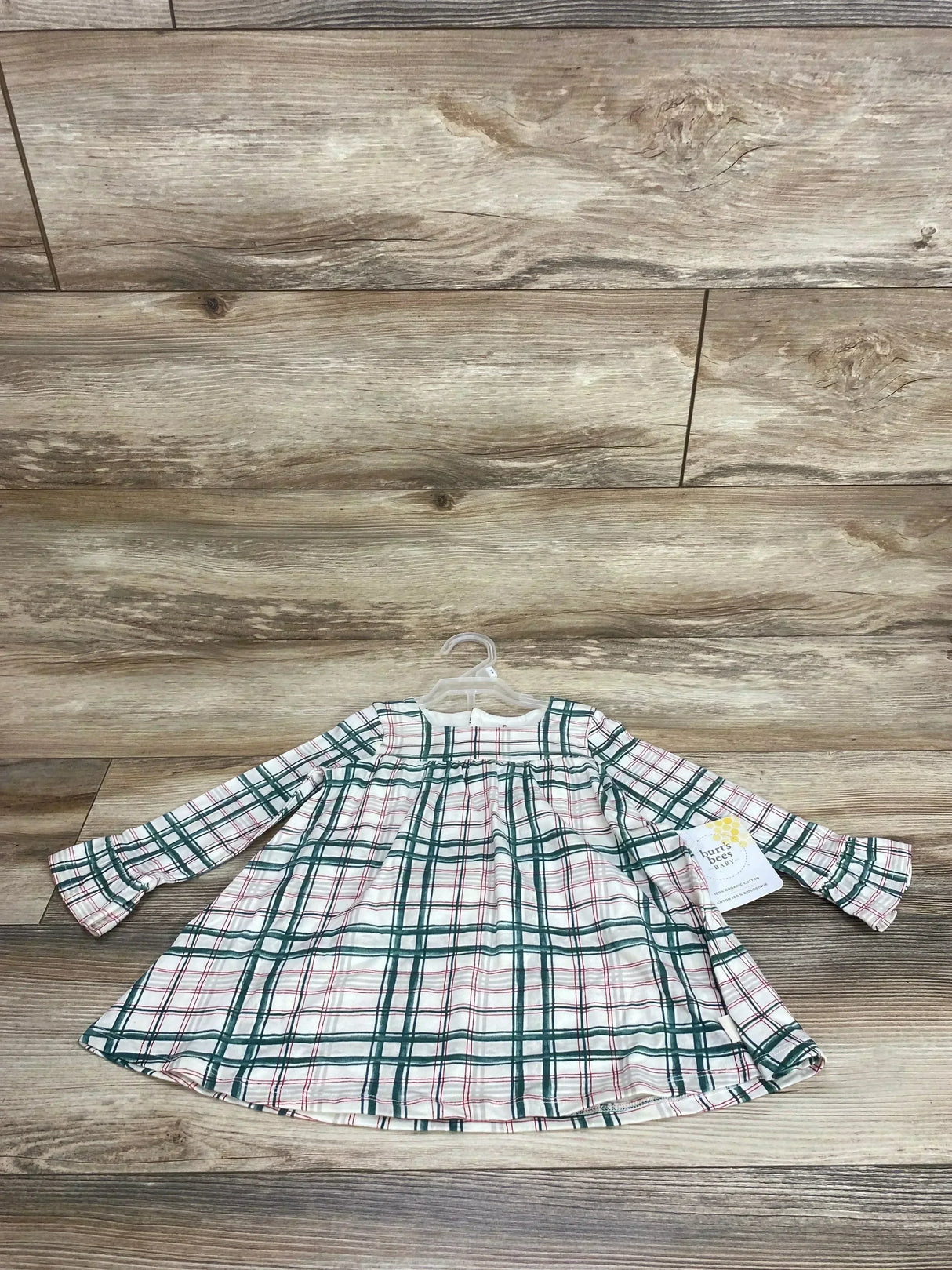 NEW Burt's Bees Baby 2pc Plaid Dress & Bloomers White sz 12m - Me n Mommy To Be