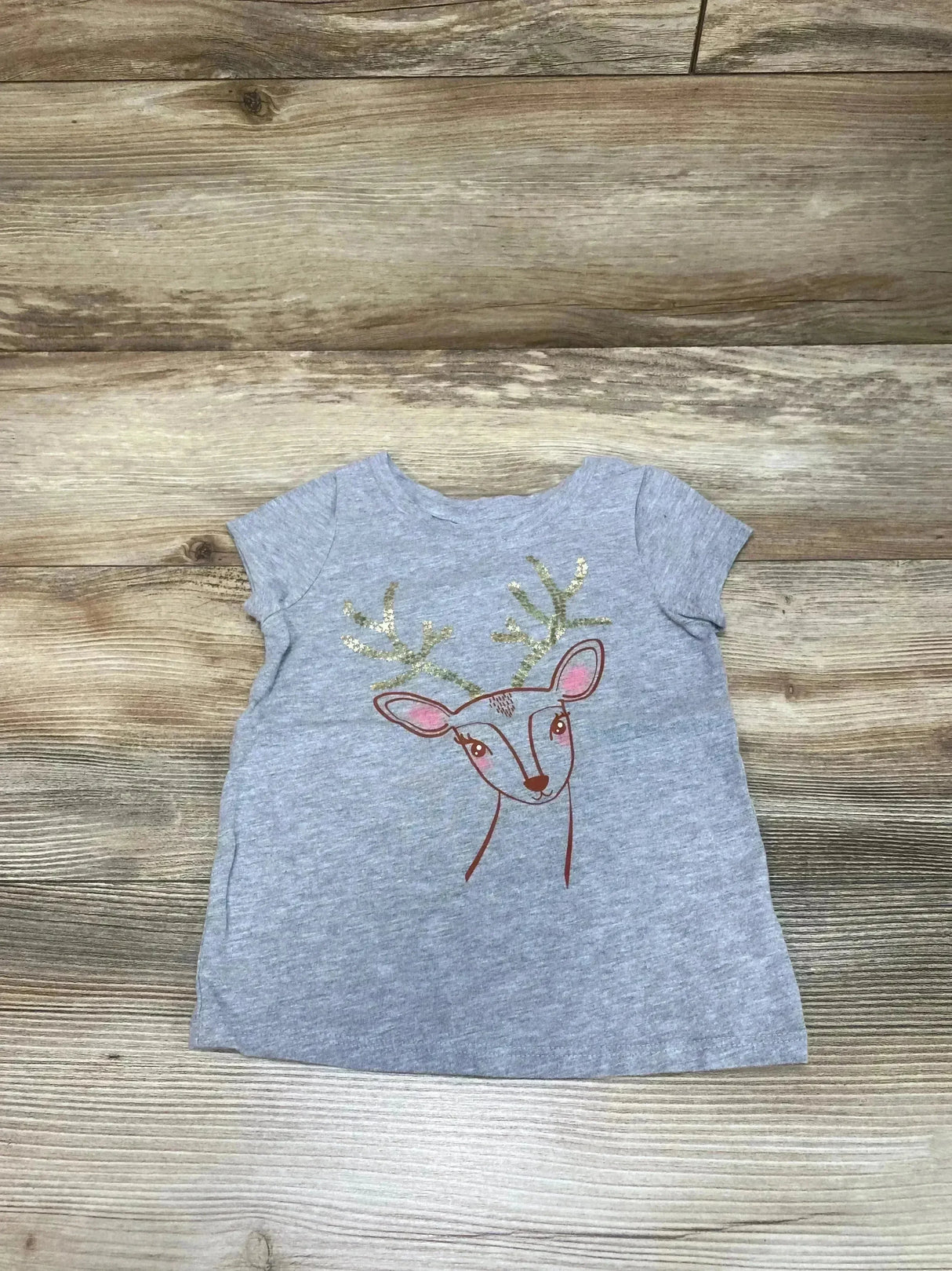 Cat & Jack Reindeer Shirt Grey sz 2T - Me n Mommy To Be